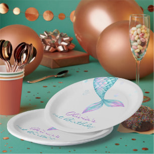 Plato De Papel Cumpleaños de la Sirena bajo el mar