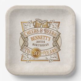 Plato De Papel Cumpleaños de las cervezas