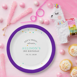 Plato De Papel Cumpleaños de las sirenas bajo el mar Chicas bonit