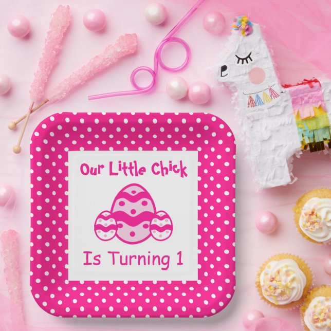 Plato De Papel Cumpleaños de Little Chick 1 (Fiesta)