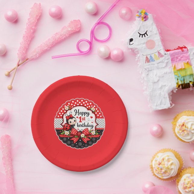 Plato De Papel Cumpleaños de Little Ladybug (Fiesta)