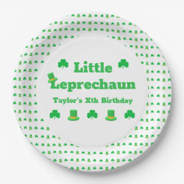 Plato De Papel Cumpleaños de Little Leprechaun