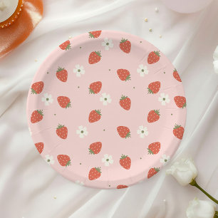 Plato De Papel Cumpleaños de los Chicas de fresa