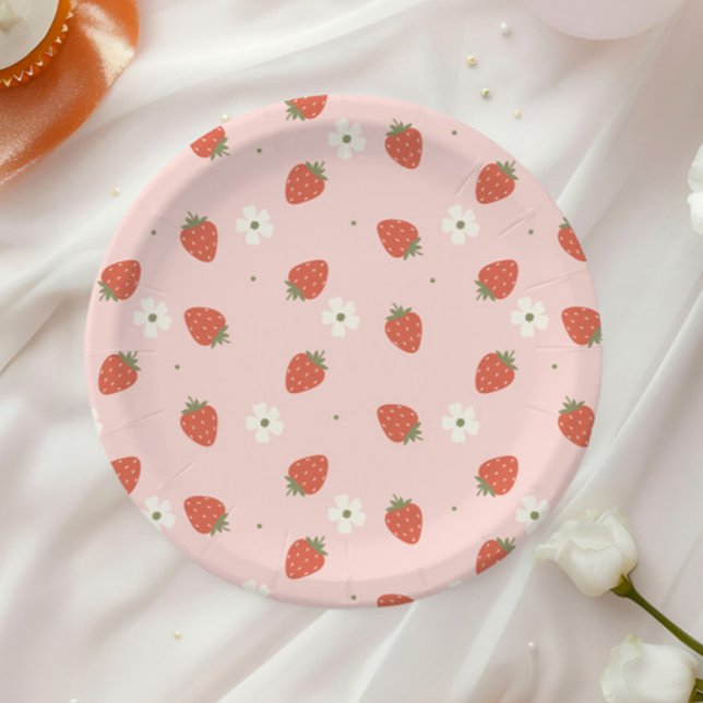 Plato De Papel Cumpleaños de los Chicas de fresa | (Subido por el creador)