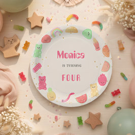 Plato De Papel Cumpleaños de los dulces kawaii gummi