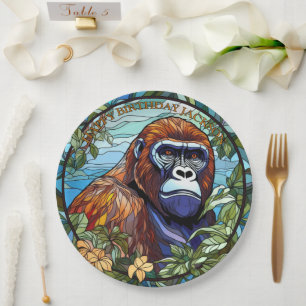Plato De Papel Cumpleaños de los Gorilas Africanos