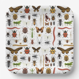 Plato De Papel Cumpleaños de los insectos