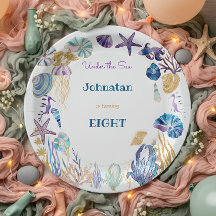 Cumpleaños de los niños de la acuarela Under Sea