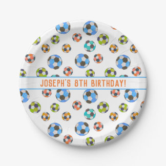 Plato De Papel Cumpleaños de los niños de las bolas de fútbol