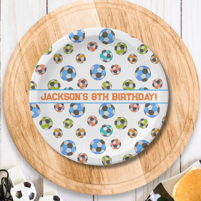 Plato De Papel Cumpleaños de los niños de las bolas de fútbol (Subido por el creador)