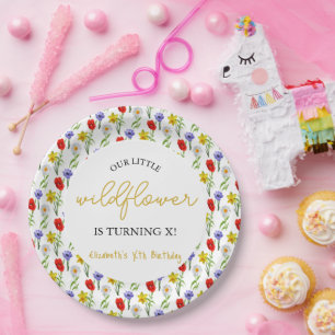 Plato De Papel Cumpleaños de los niños de Little Wildflower