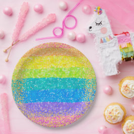 Plato De Papel Cumpleaños de los niños - Fiesta arcoiris
