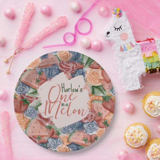 Plato De Papel Cumpleaños de Melon - Vísceras de verano Favor de  (Fiesta)