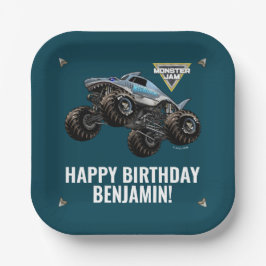 Plato De Papel Cumpleaños de Monster Jam Megalodon