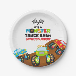 Plato De Papel cumpleaños de Monster Trucks