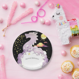 Plato De Papel Cumpleaños de Mystical Boho Dragon