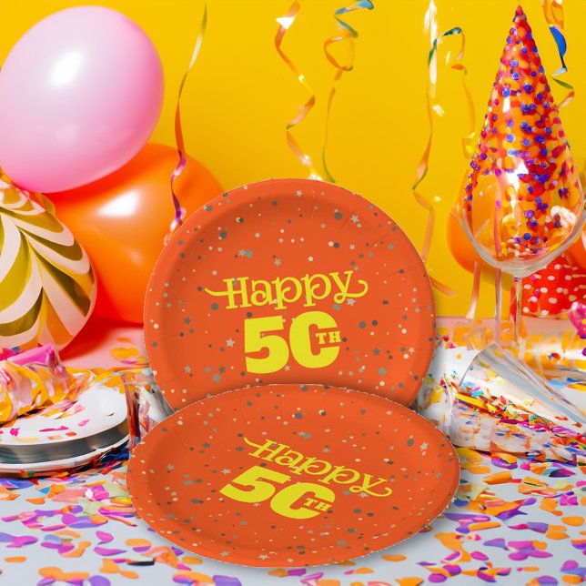 Plato De Papel cumpleaños de NARANJA CUTIBLE (Subido por el creador)