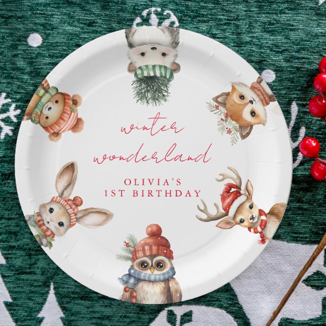 Plato De Papel cumpleaños de navidades de los bosques maravilloso (Subido por el creador)