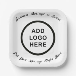 Plato De Papel Cumpleaños de Negocios Boda Graduado Logo Foto SQ