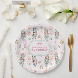 Plato De Papel Cumpleaños de niña con cascanueces rosa