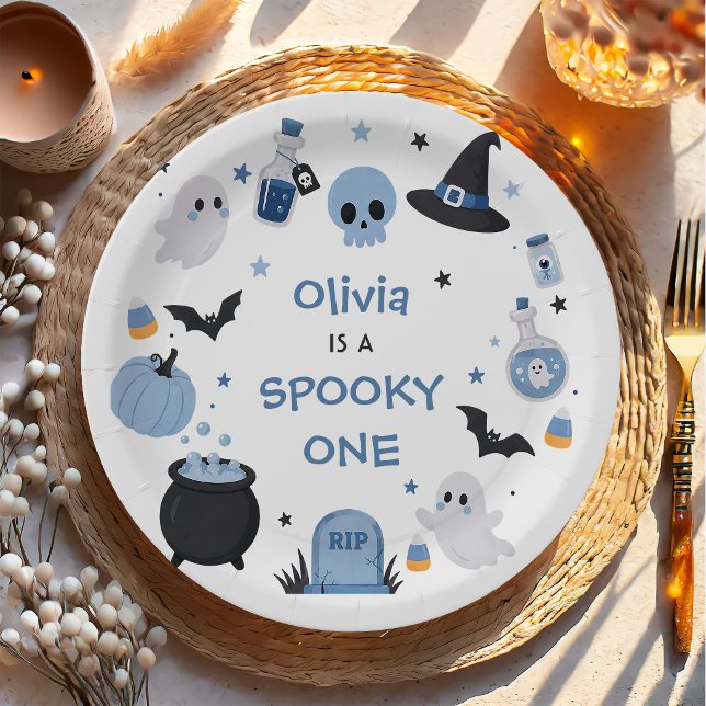 Plato De Papel Cumpleaños de niñas de Halloween 1er cumpleaños fa (Subido por el creador)