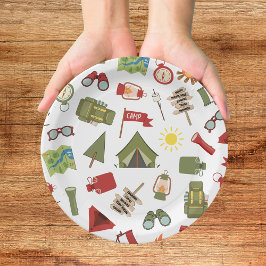 Plato De Papel Cumpleaños de niño Un Campista Feliz 