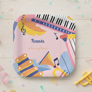 Plato De Papel Cumpleaños de niños bailar cantar y jugar
