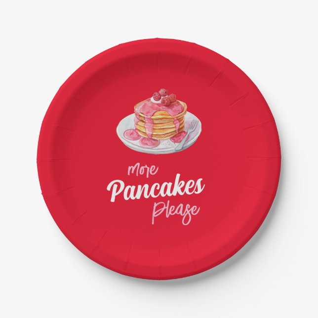 Plato De Papel Cumpleaños de Pancake Brunch (Anverso)
