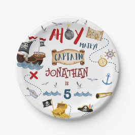 Plato De Papel cumpleaños de pirata de niños piratas