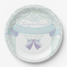 Cumpleaños de Princesa Art Nouveau Azul