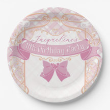 Cumpleaños de princesa Art Nouveau rosa claro