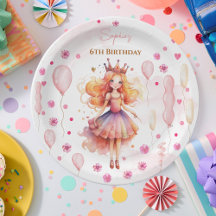 Cumpleaños de princesa rosa linda y globos