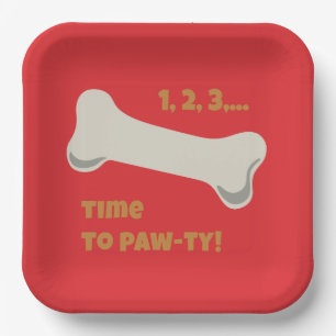 Plato De Papel Cumpleaños de Puppy Pawty