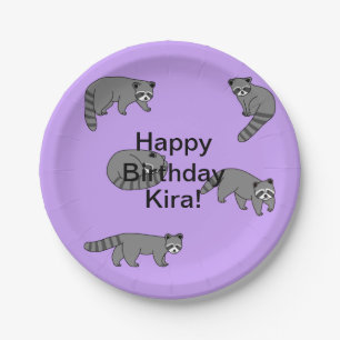 Plato De Papel Cumpleaños de Raccoons