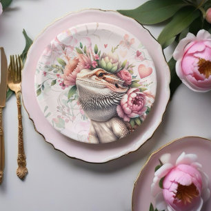 Plato De Papel Cumpleaños de Reptile Lizard