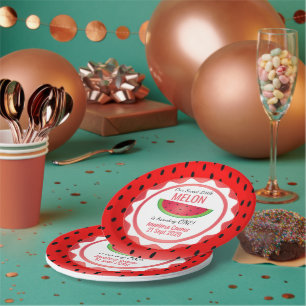 Plato De Papel Cumpleaños de Sandía Dulce