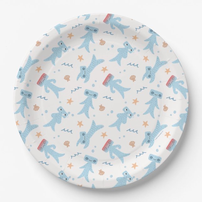 Plato De Papel Cumpleaños de Slumberkins Hammerhead (Anverso)