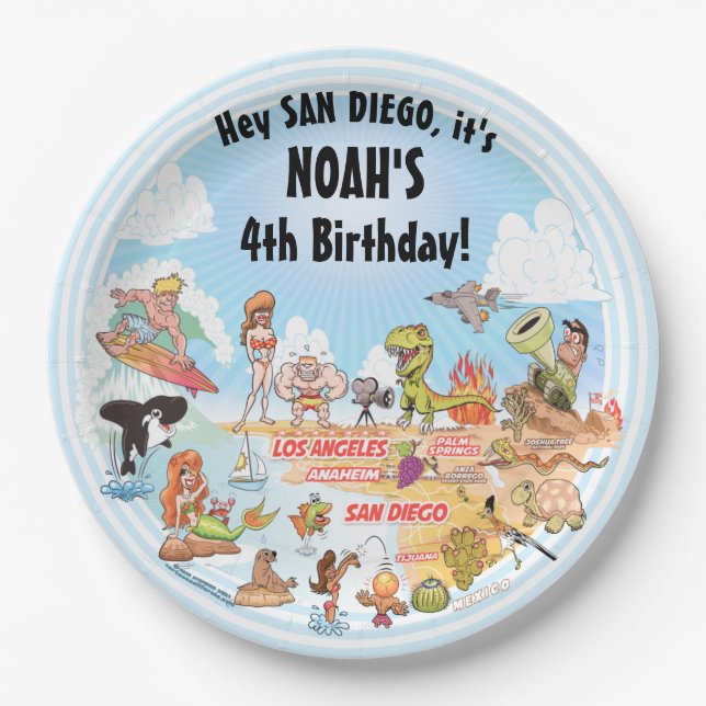Plato De Papel Cumpleaños de SoCal (Anverso)