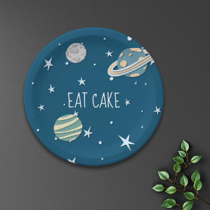 Plato De Papel Cumpleaños de Space Galaxy Boy