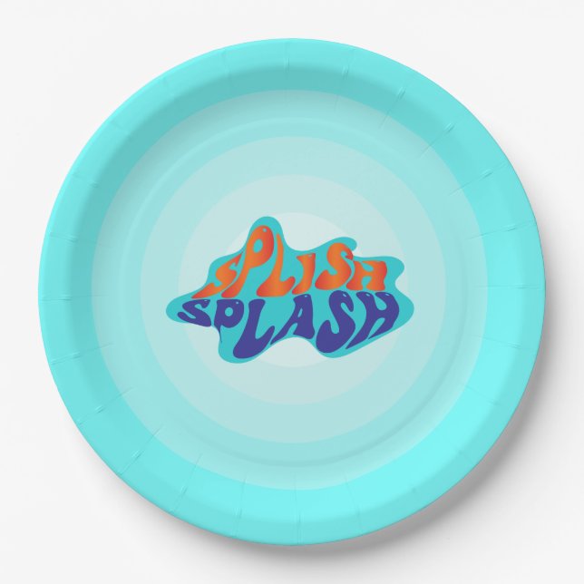 Plato De Papel Cumpleaños de Splish Splash Pad (Anverso)