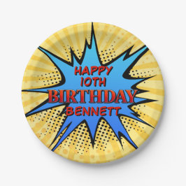 Plato De Papel Cumpleaños de superhéroes