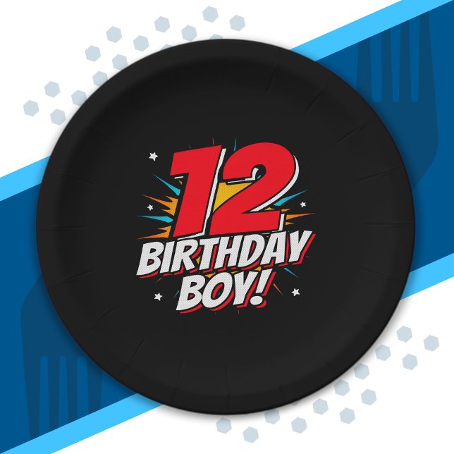 Plato De Papel Cumpleaños de Superheroína - 12 años - 12º cumplea (Subido por el creador)