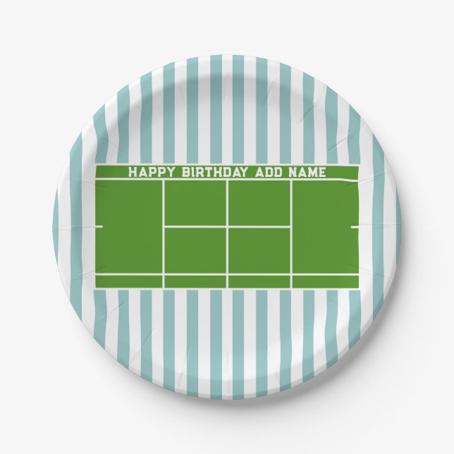 Plato De Papel Cumpleaños de tenis (Anverso)