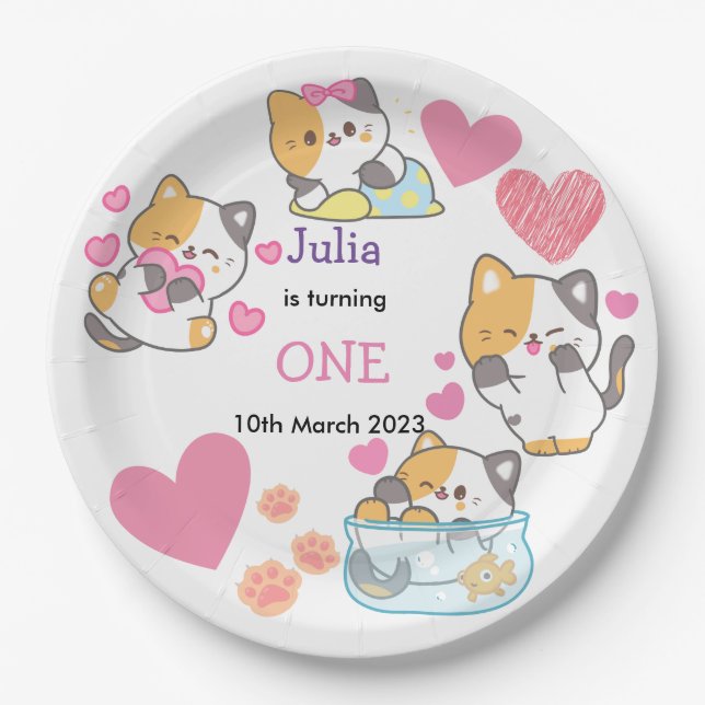 Plato De Papel cumpleaños de un bebé (Anverso)