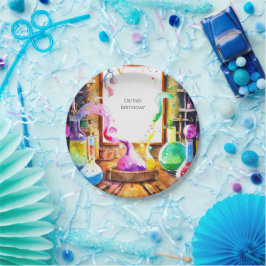 Plato De Papel Cumpleaños de un científico de química infantil en