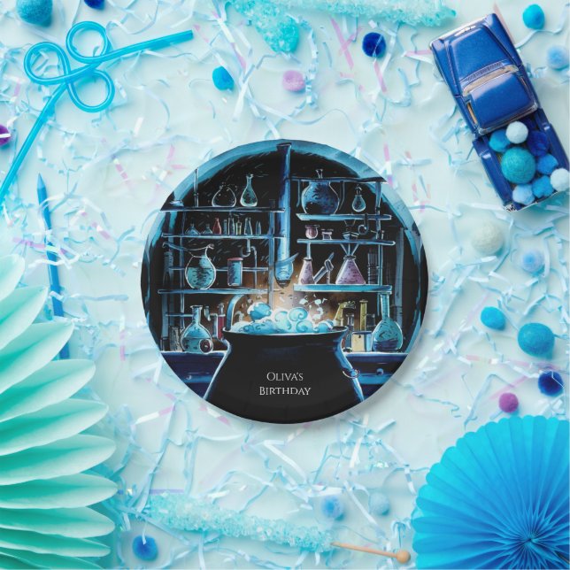 Plato De Papel Cumpleaños de un Científico Mágico del Boho Whimsi (Fiesta)