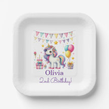 Cumpleaños de Unicornio Personalizado Nombre y Eda