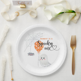 Plato De Papel Cumpleaños de Watercolor Spooky One 1er