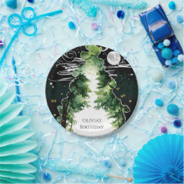 Plato De Papel Cumpleaños de Woodland para Niños Encantados