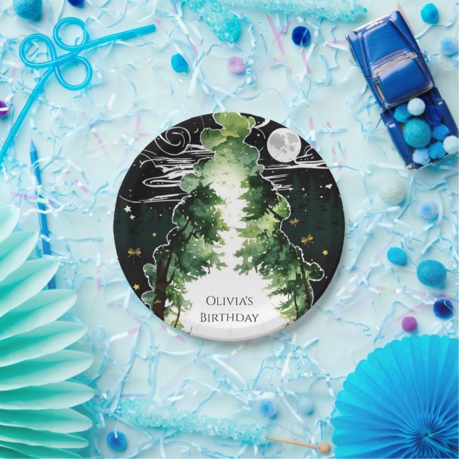 Plato De Papel Cumpleaños de Woodland para Niños Encantados (Fiesta)